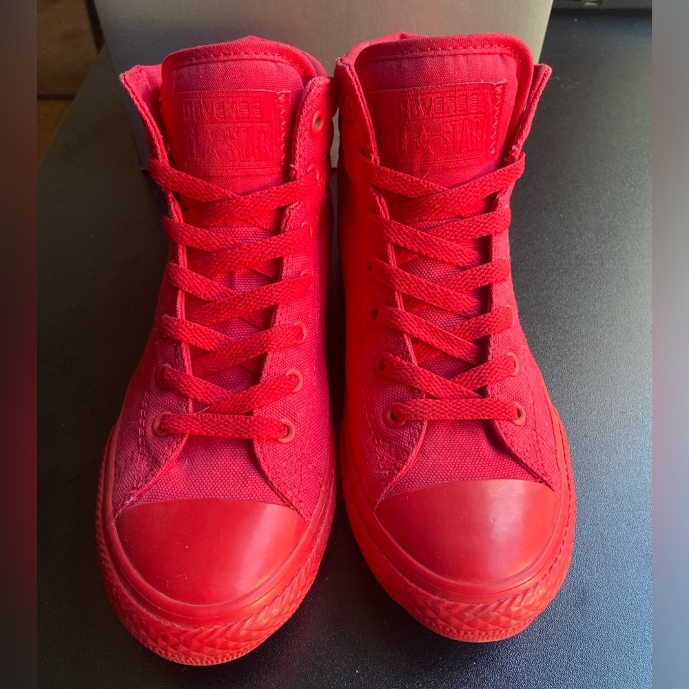 All Red High Top Converse
